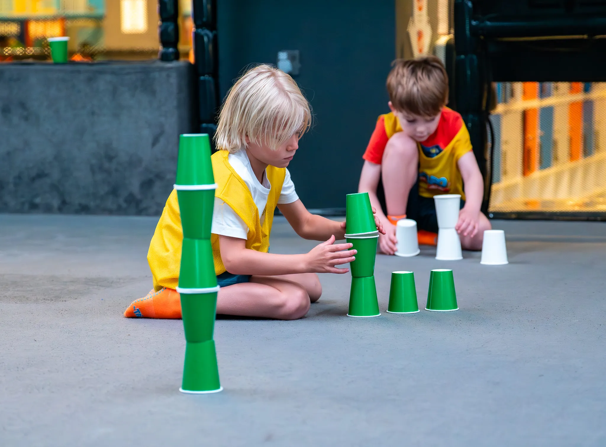 Kids stacking cups