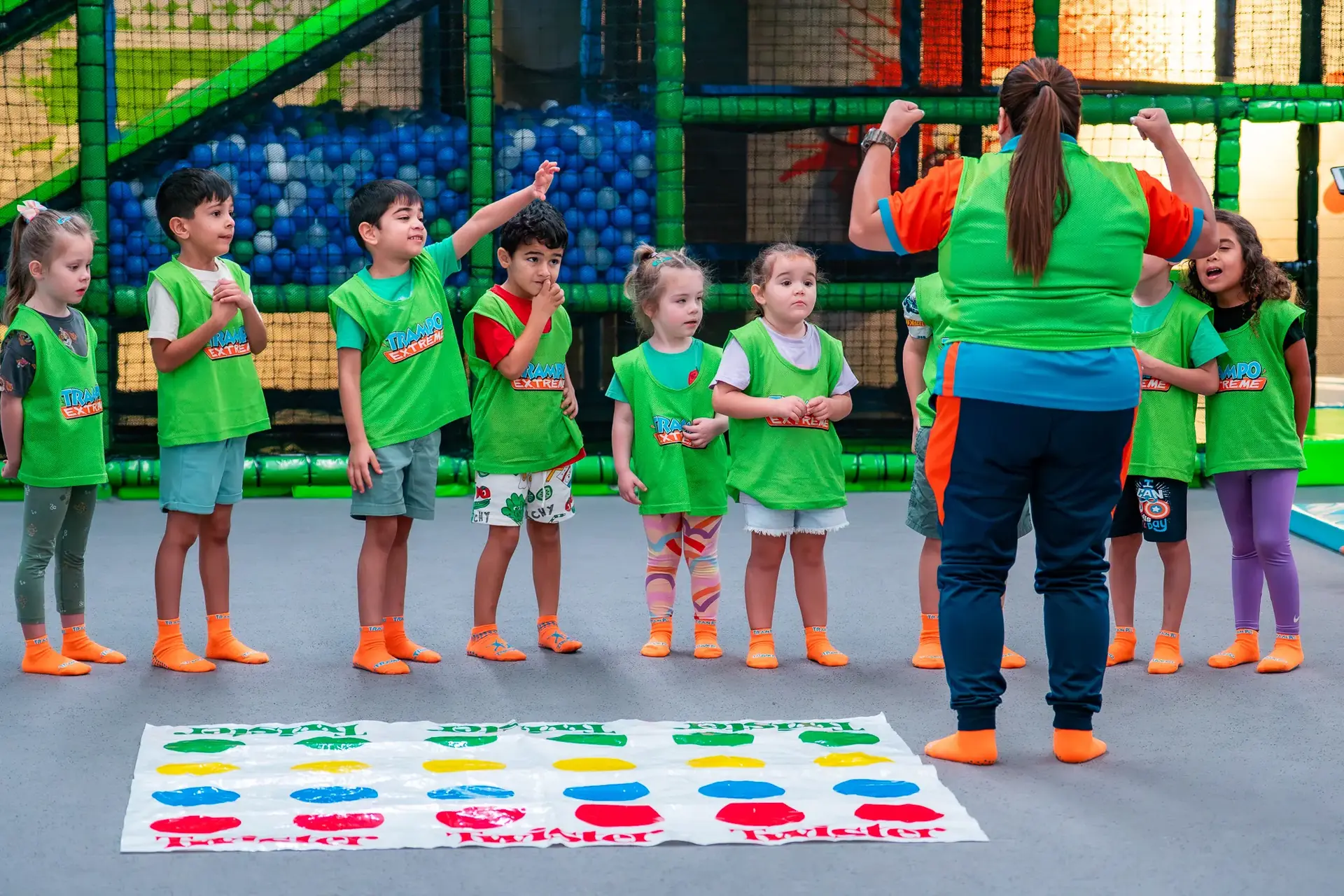 Kids playing Twister