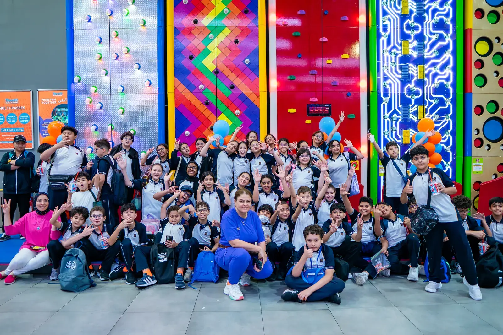 School group visiting Trampo